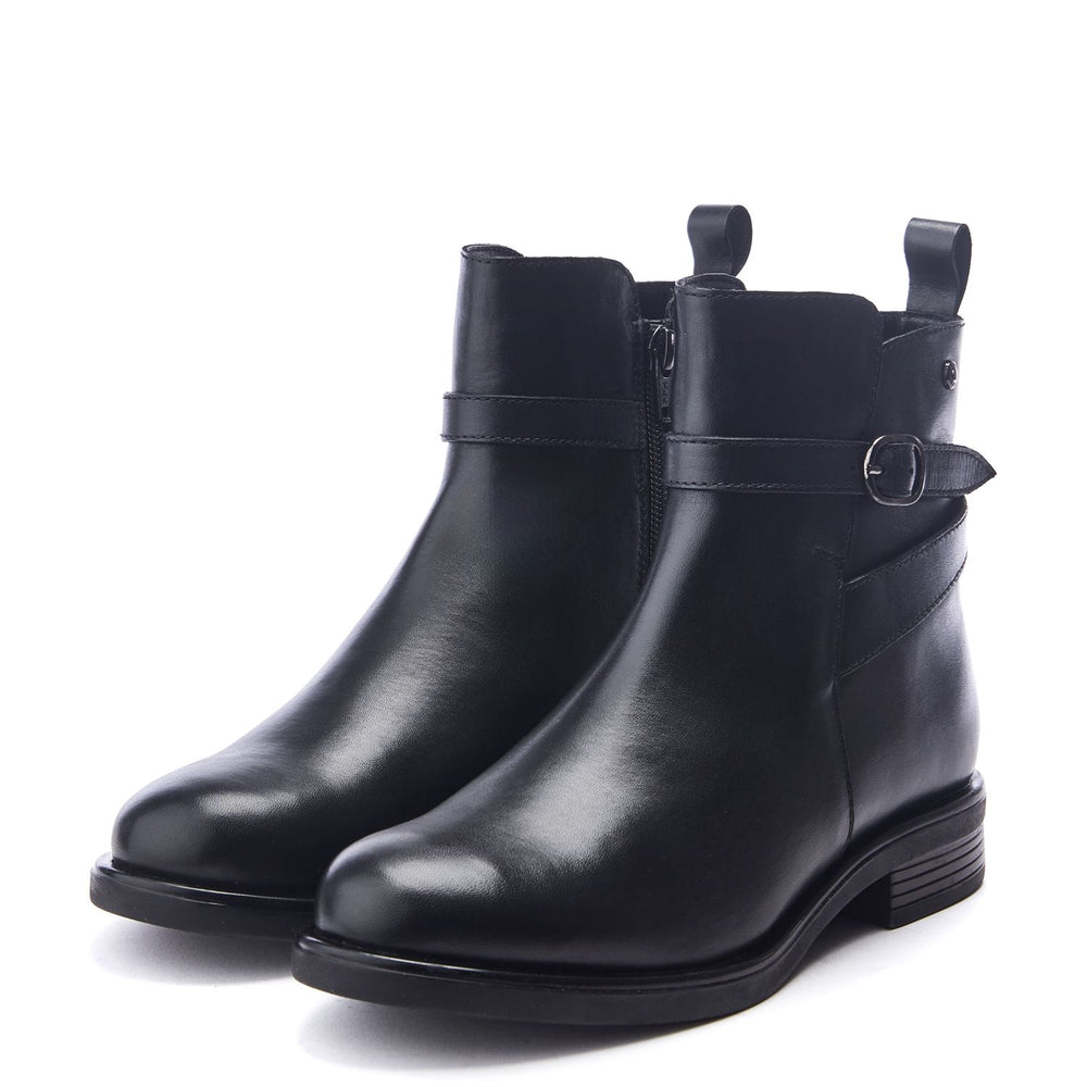Navres Black Leather Boots