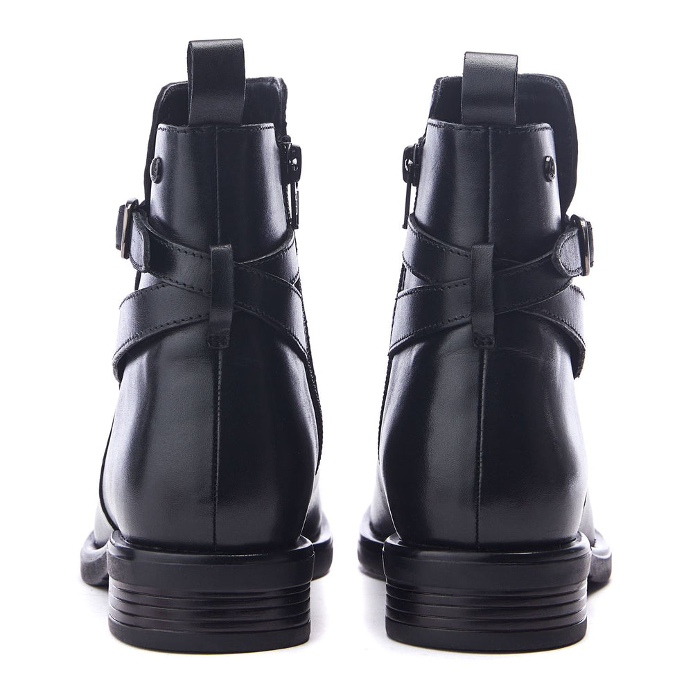 Navres Black Leather Boots