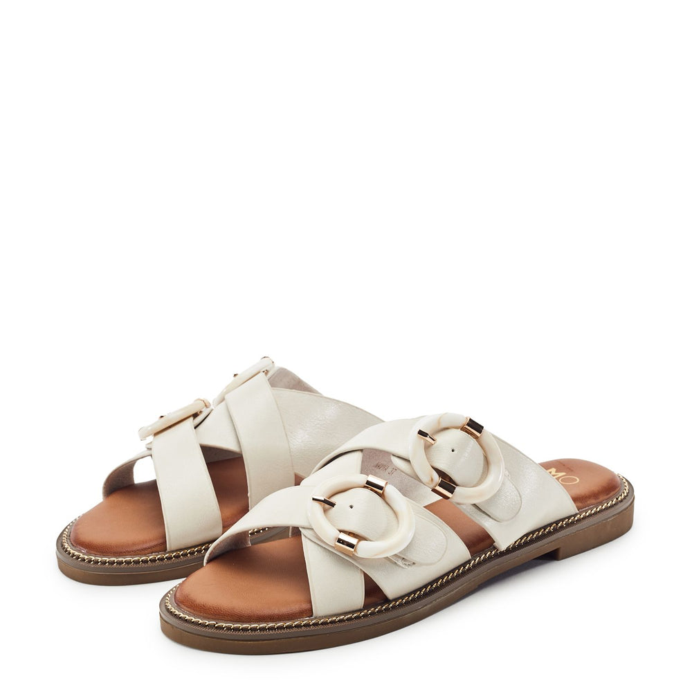 Navya Off White Porvair Sandals