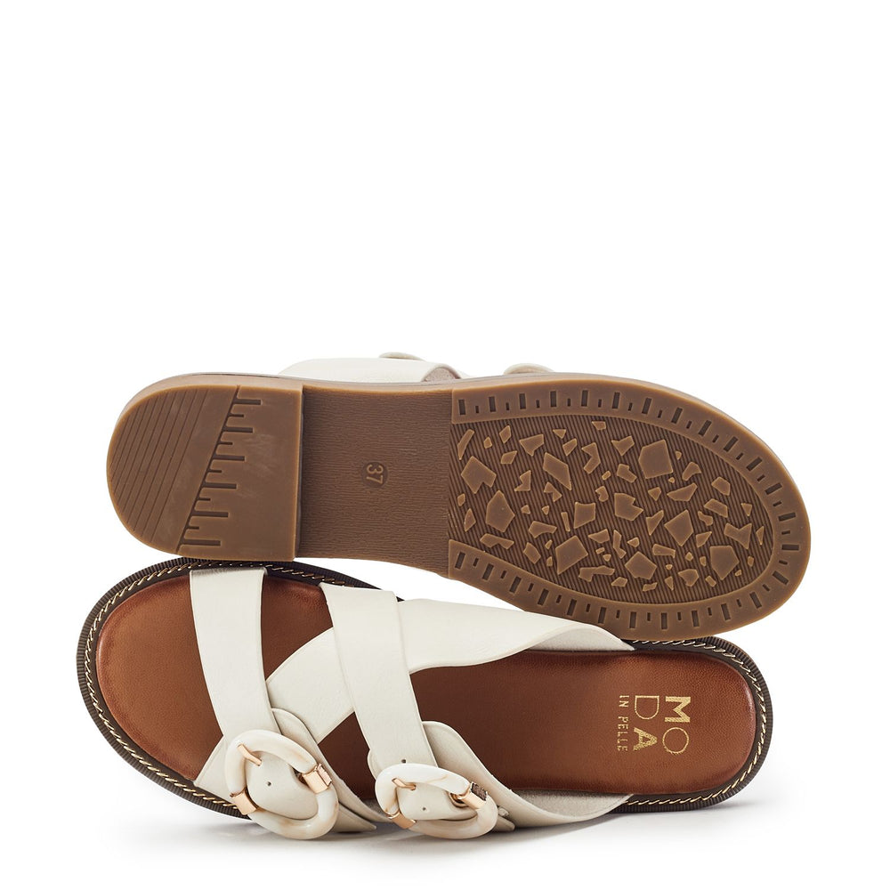 Navya Off White Porvair Sandals