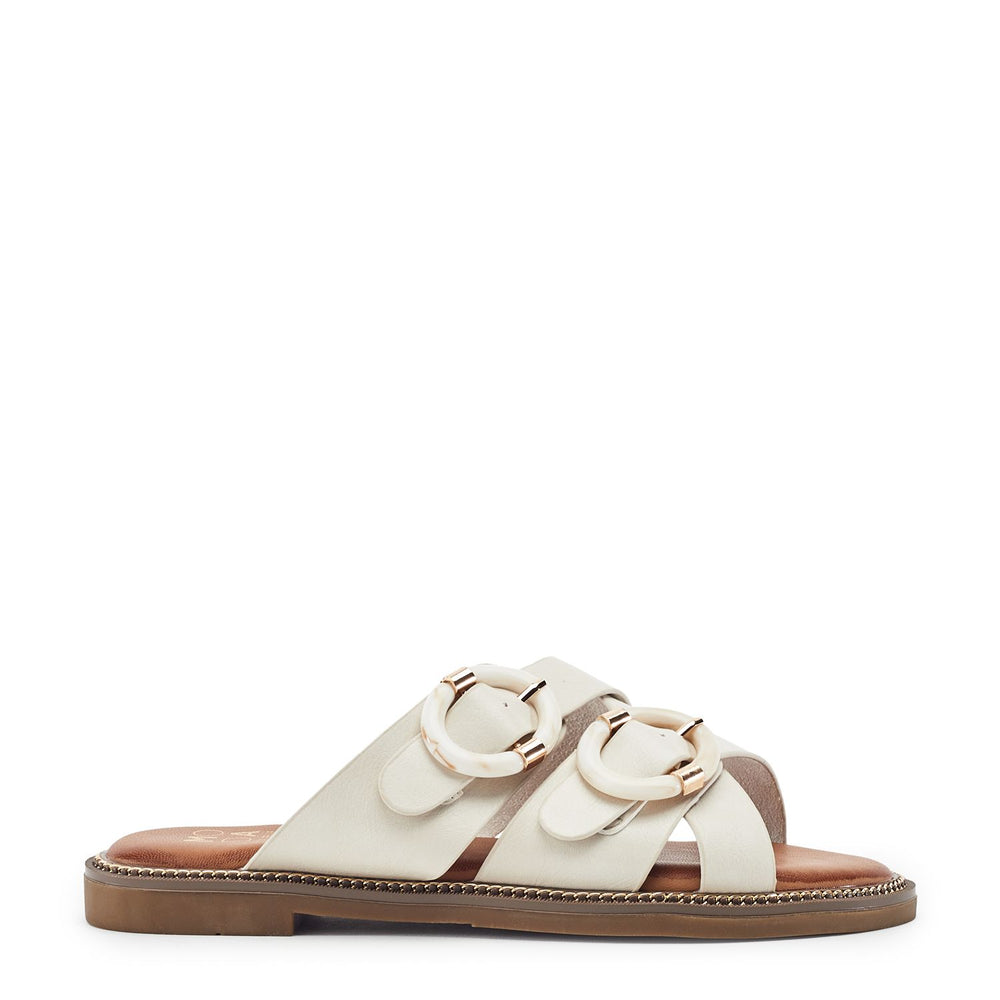 Navya Off White Porvair Sandals