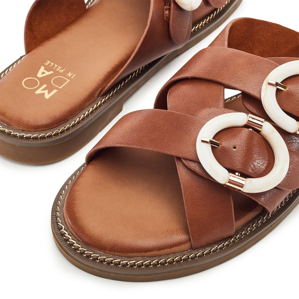 Navya Tan Porvair Sandals