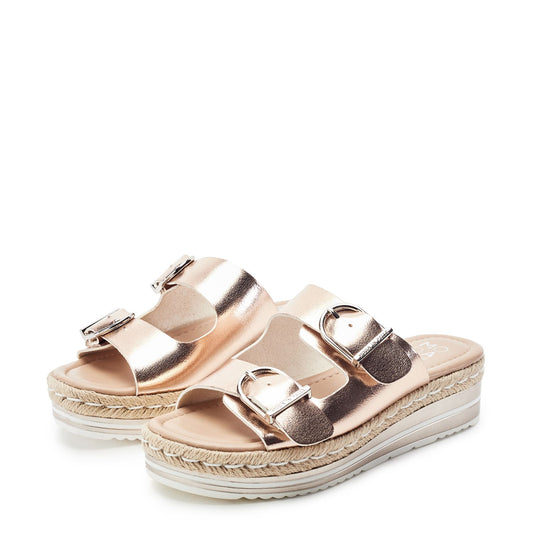 Nestta Rose Gold Metallic Sandals