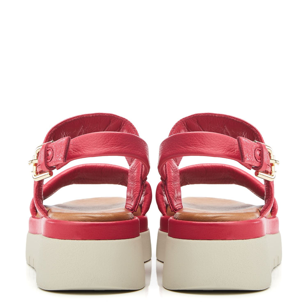 Netty Raspberry Leather Sandals
