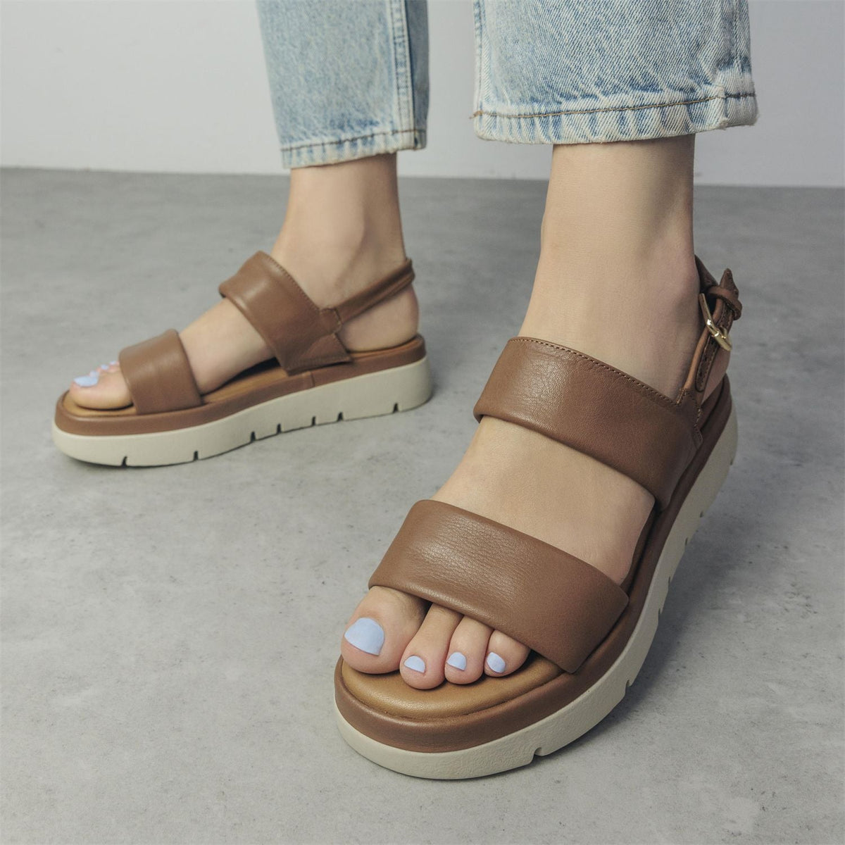 Netty Tan Leather Leather Sandals
