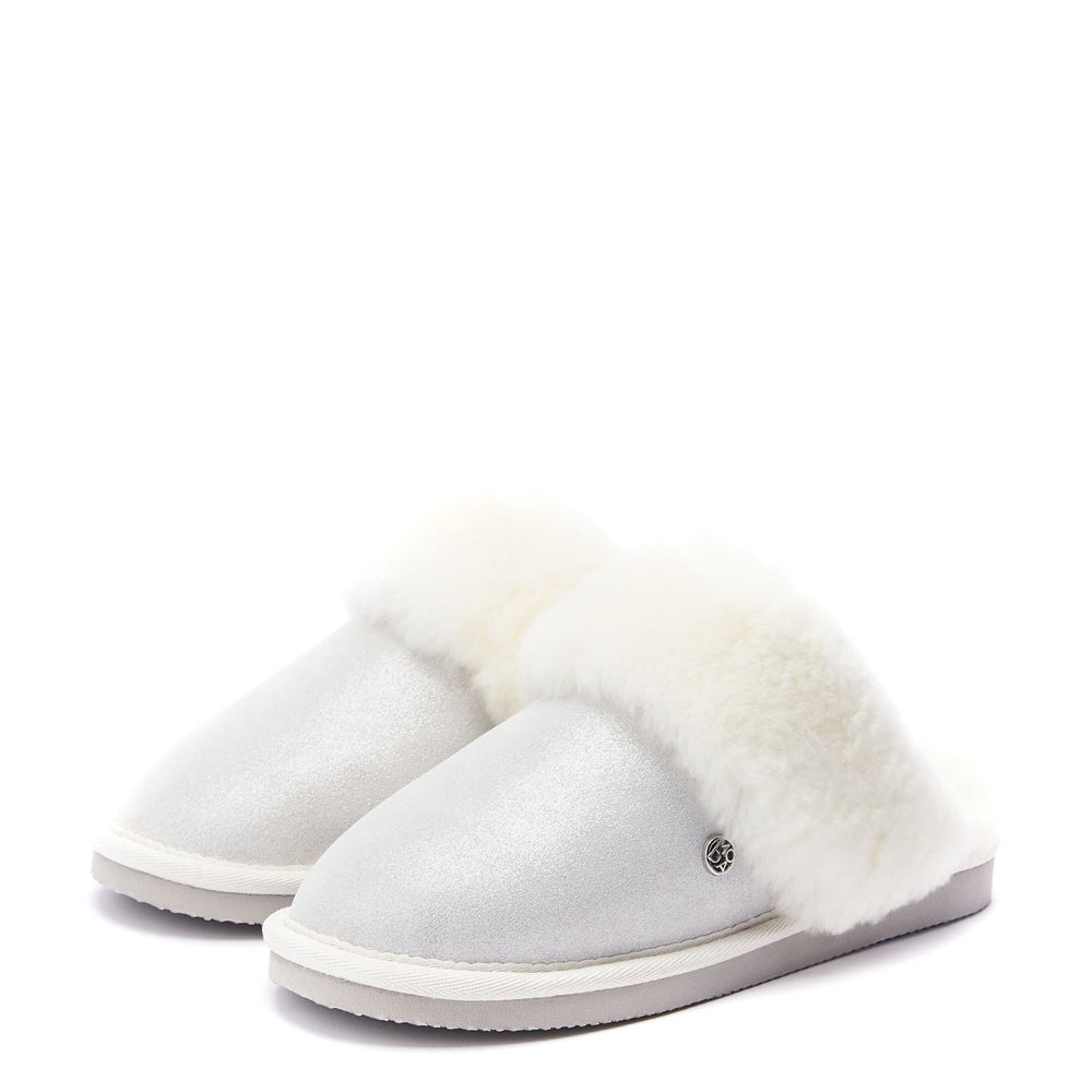Nightfall White Metallic Suede Shoes