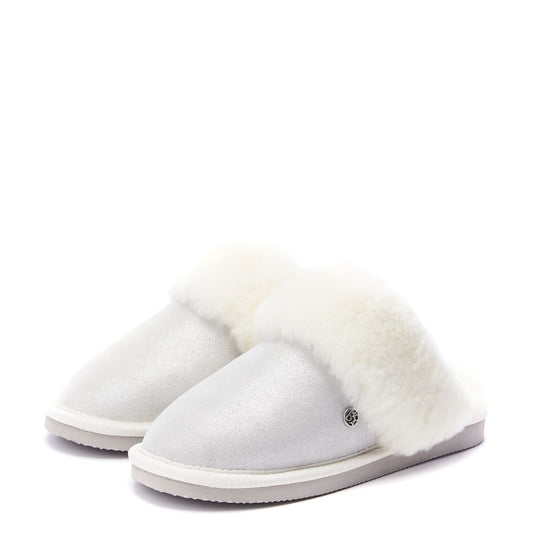 Nightfall White Metallic Suede Shoes