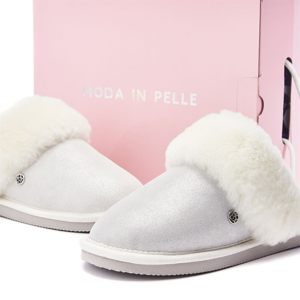 Nightfall White Metallic Suede Shoes