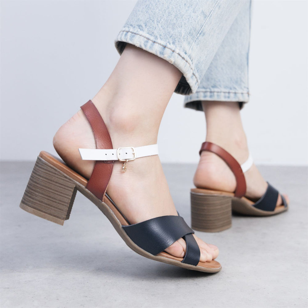 Novie Navy-Tan Porvair Sandals