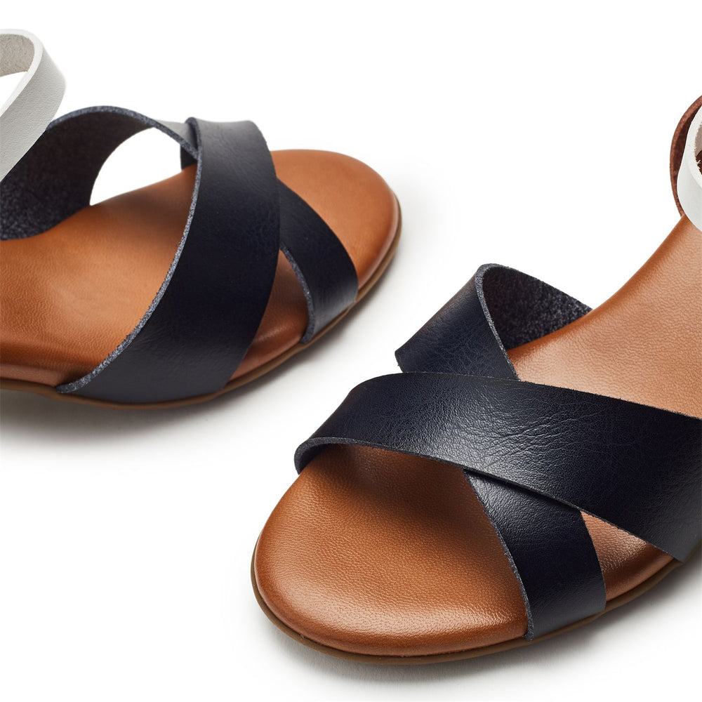 Novie Navy-Tan Porvair Sandals