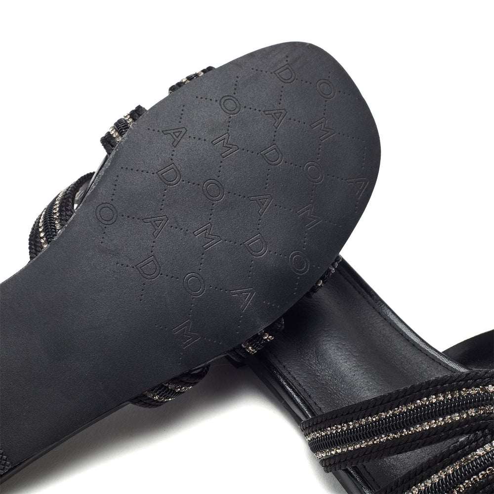 Nymph Black Textile Sandals
