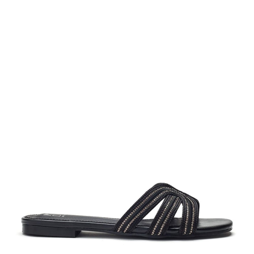 Nymph Black Textile Sandals