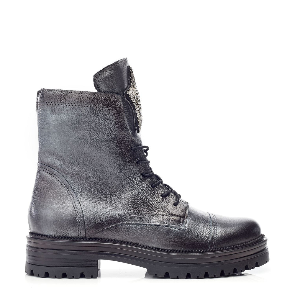 Oakleigh Dark Pewter Leather Boots