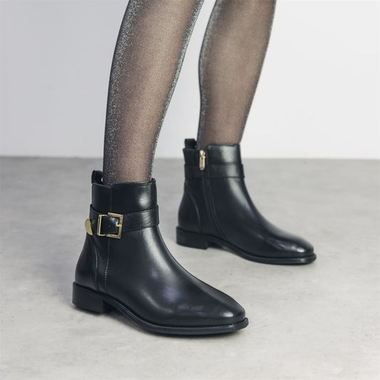 Obernai Black Leather Boots