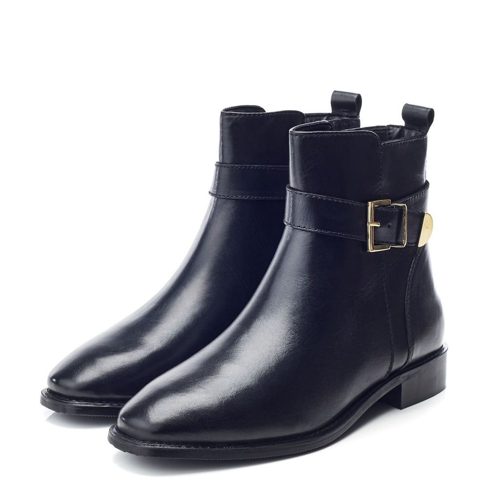 Obernai Black Leather Boots