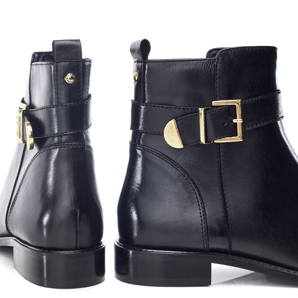 Obernai Black Leather Boots