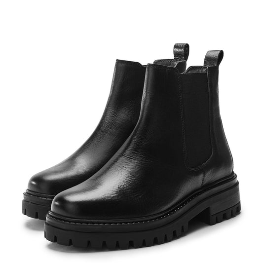 Odasia Black Leather Boots