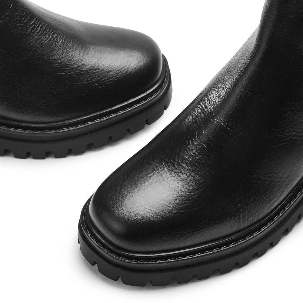 Odasia Black Leather Boots