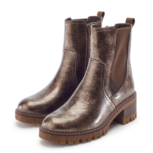 Odima Bronze Patent Boots