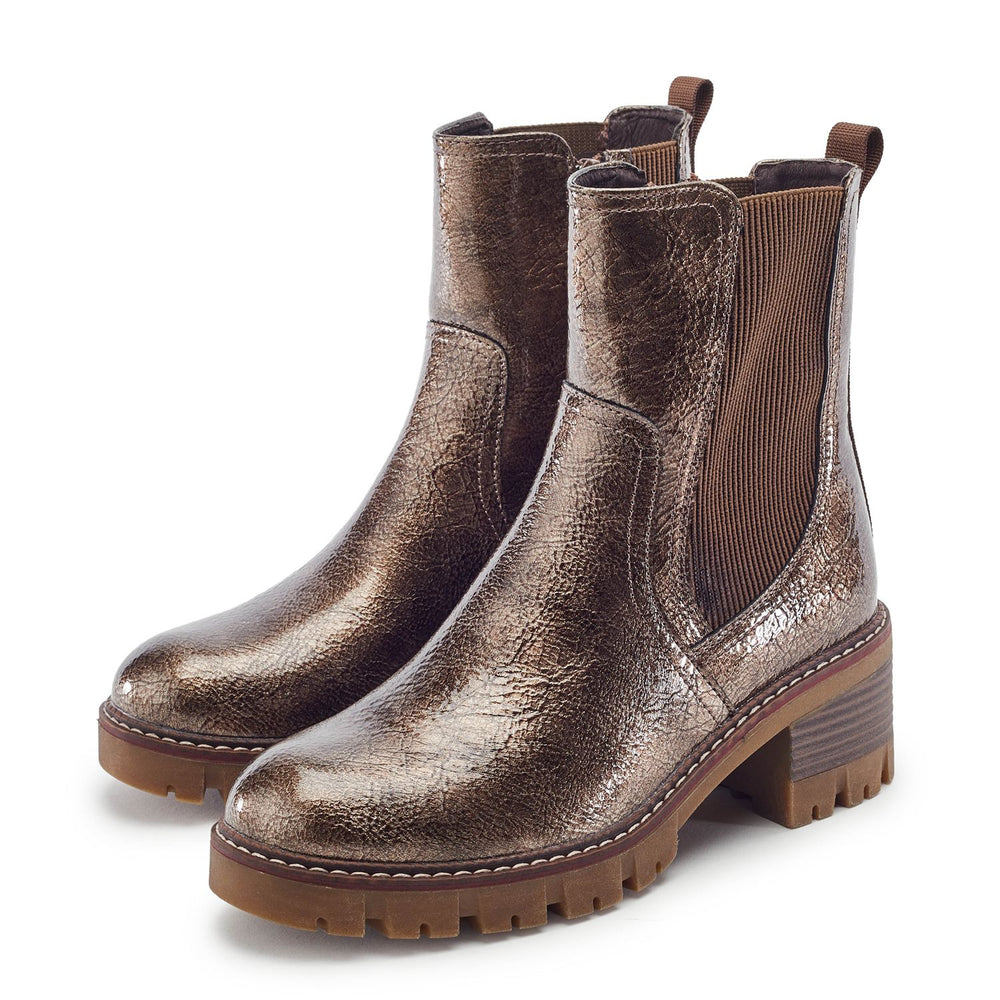 Odima Bronze Patent Boots