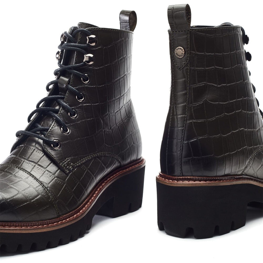 Okari Dark Green Mocc Croc Boots
