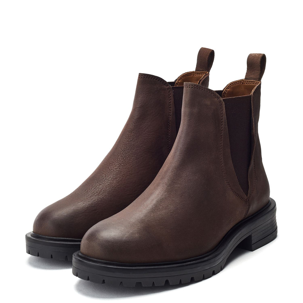 Okasa Dark Brown Leather Boots