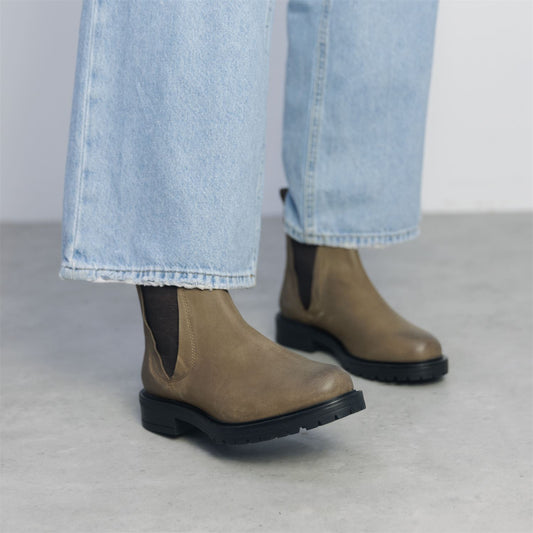 Okasa Taupe Leather Boots