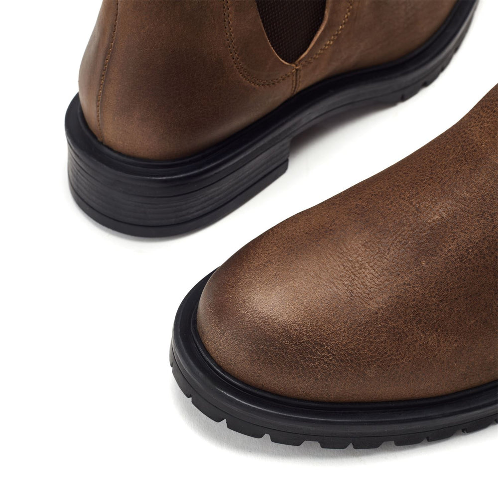 Okasa Taupe Leather Boots