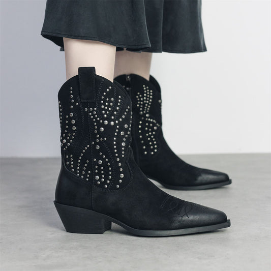 Okes Black Alcantara Boots