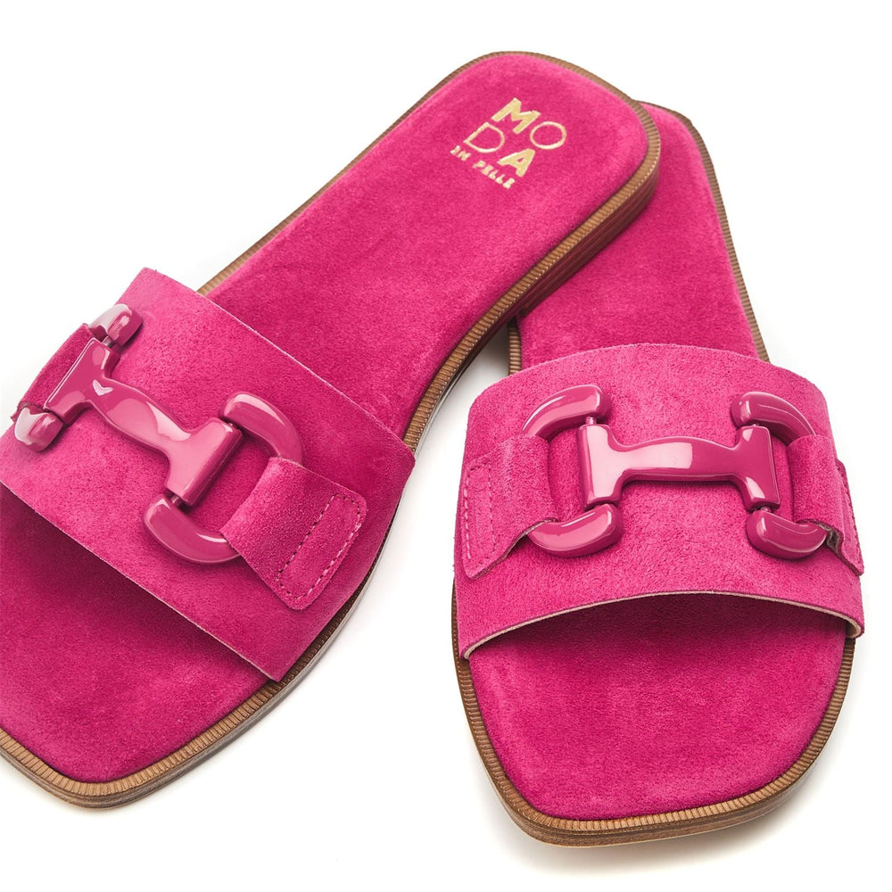 Olayo Raspberry Suede Sandals
