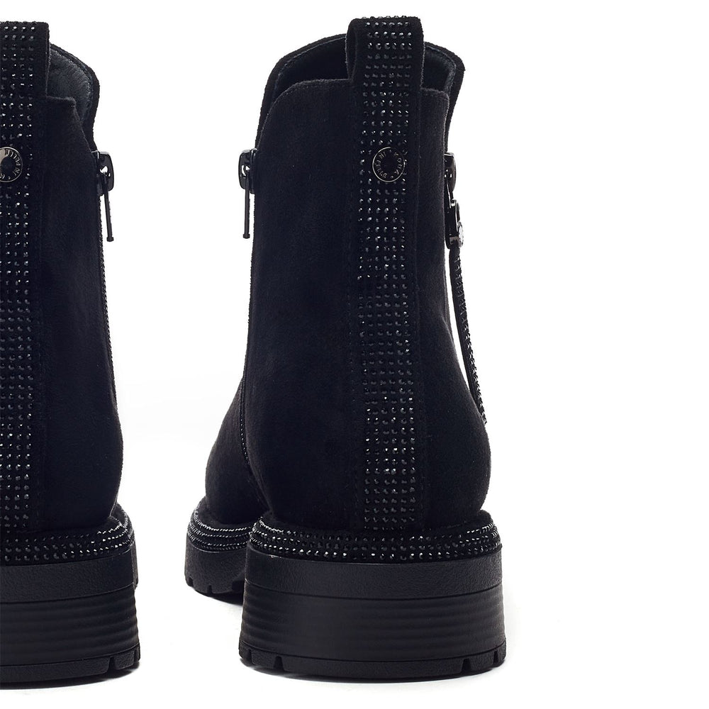 Oleera Black Faux Suede Boots