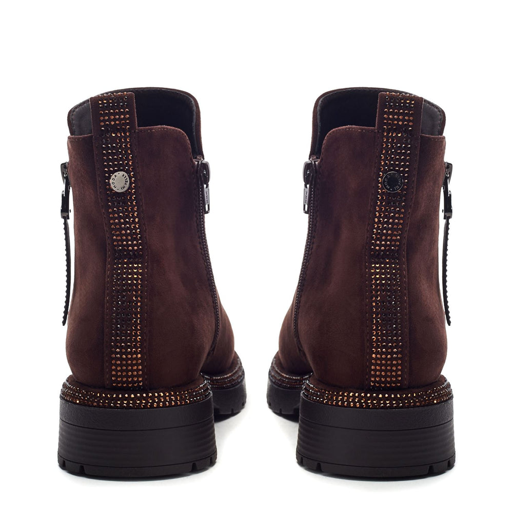 Oleera Dark Brown Alcantara Boots