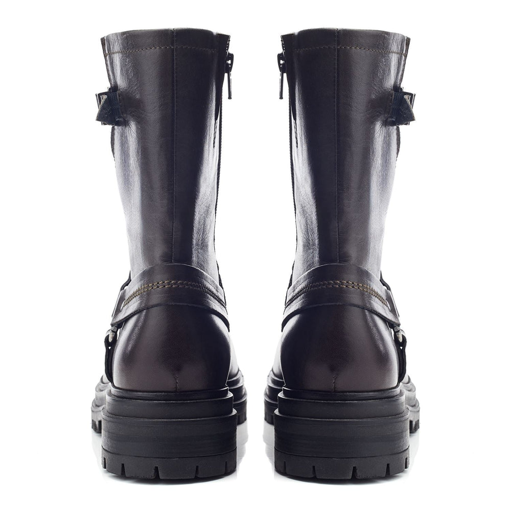 Olencia Khaki Leather Boots