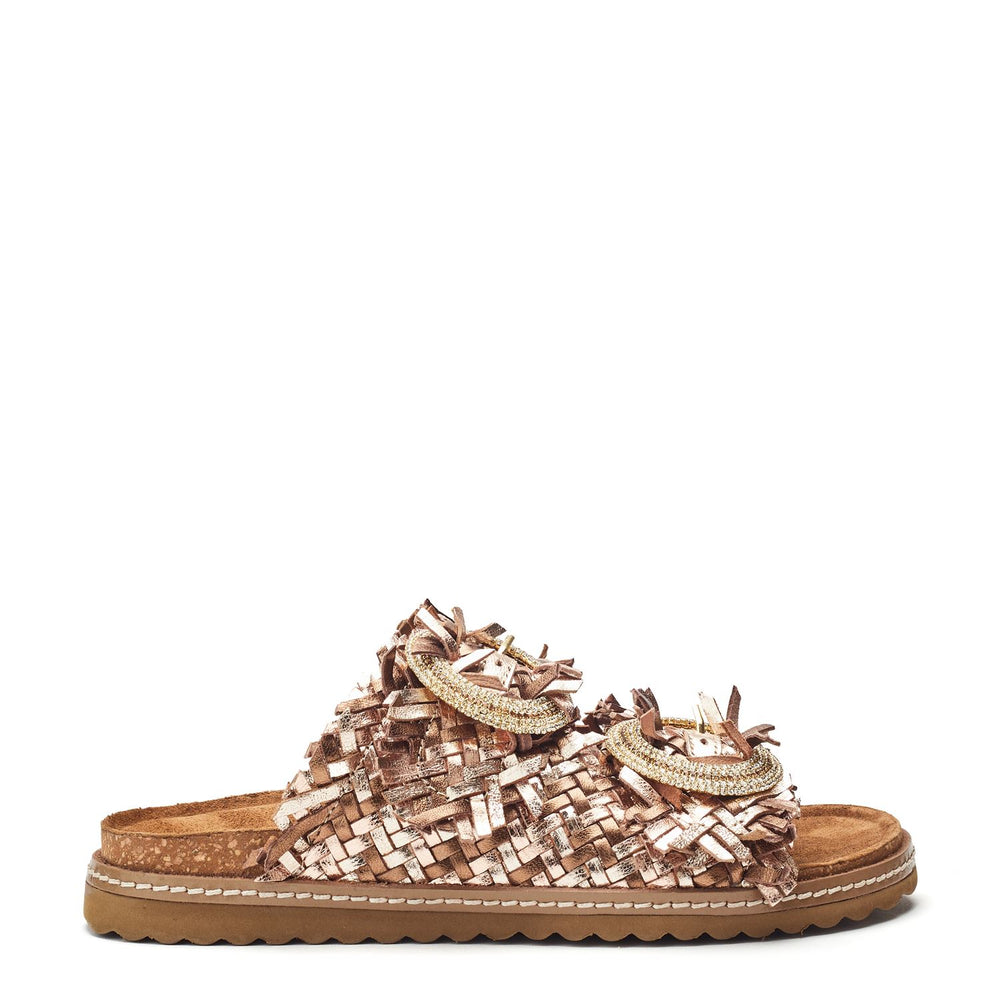 Olisia Bronze Metallic Leather Sandals