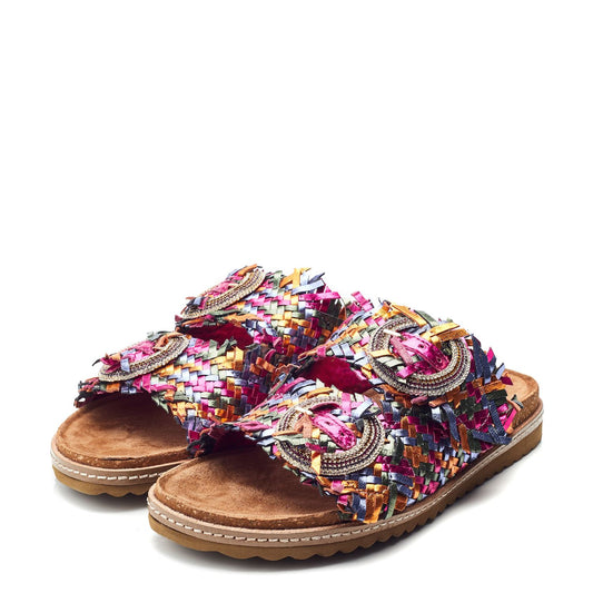 Olisia Multi Metallic Leather Sandals