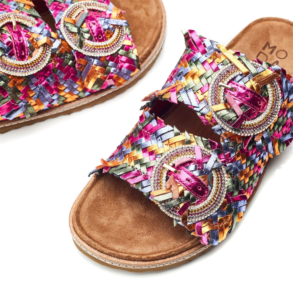 Olisia Multi Metallic Leather Sandals