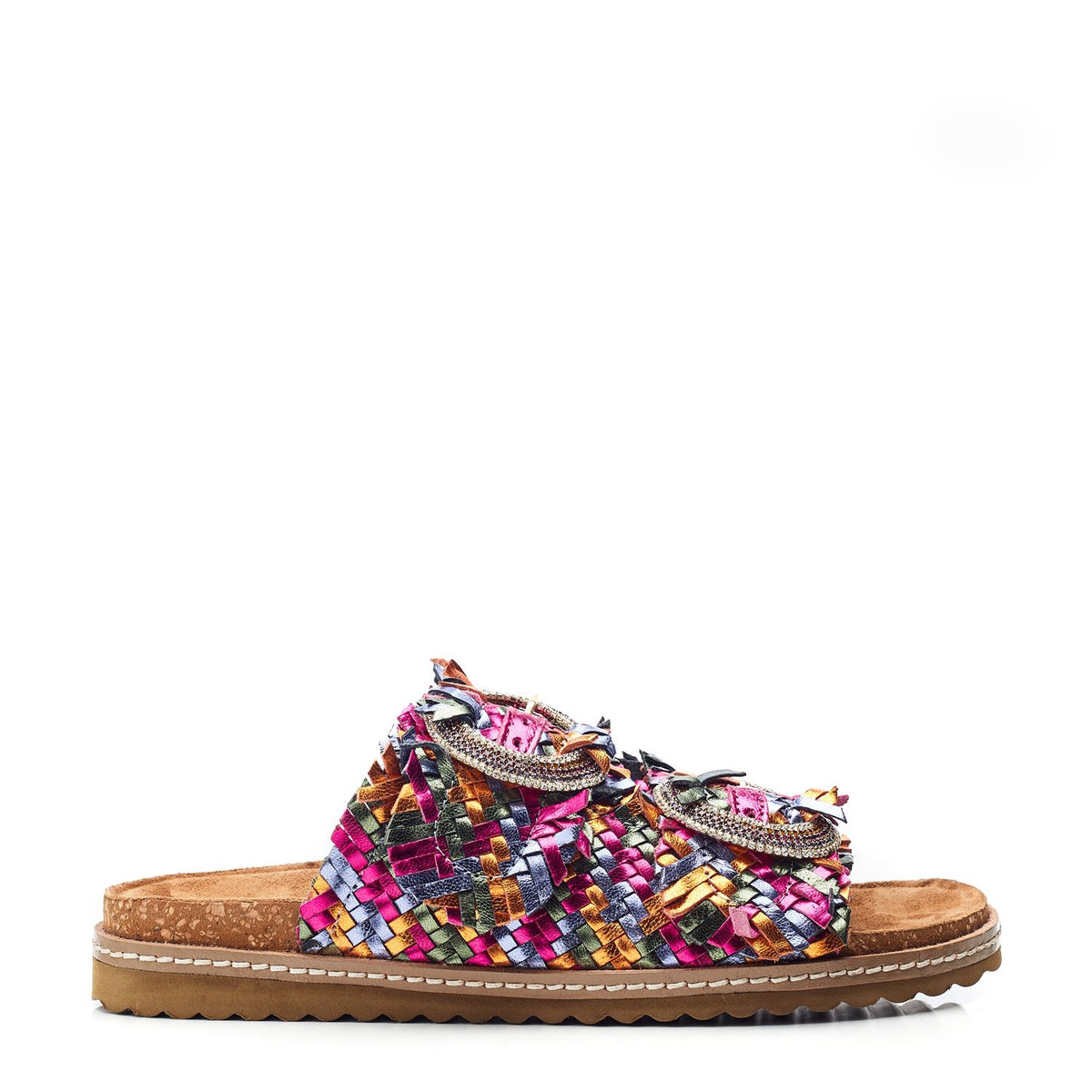 Olisia Multi Metallic Leather Sandals