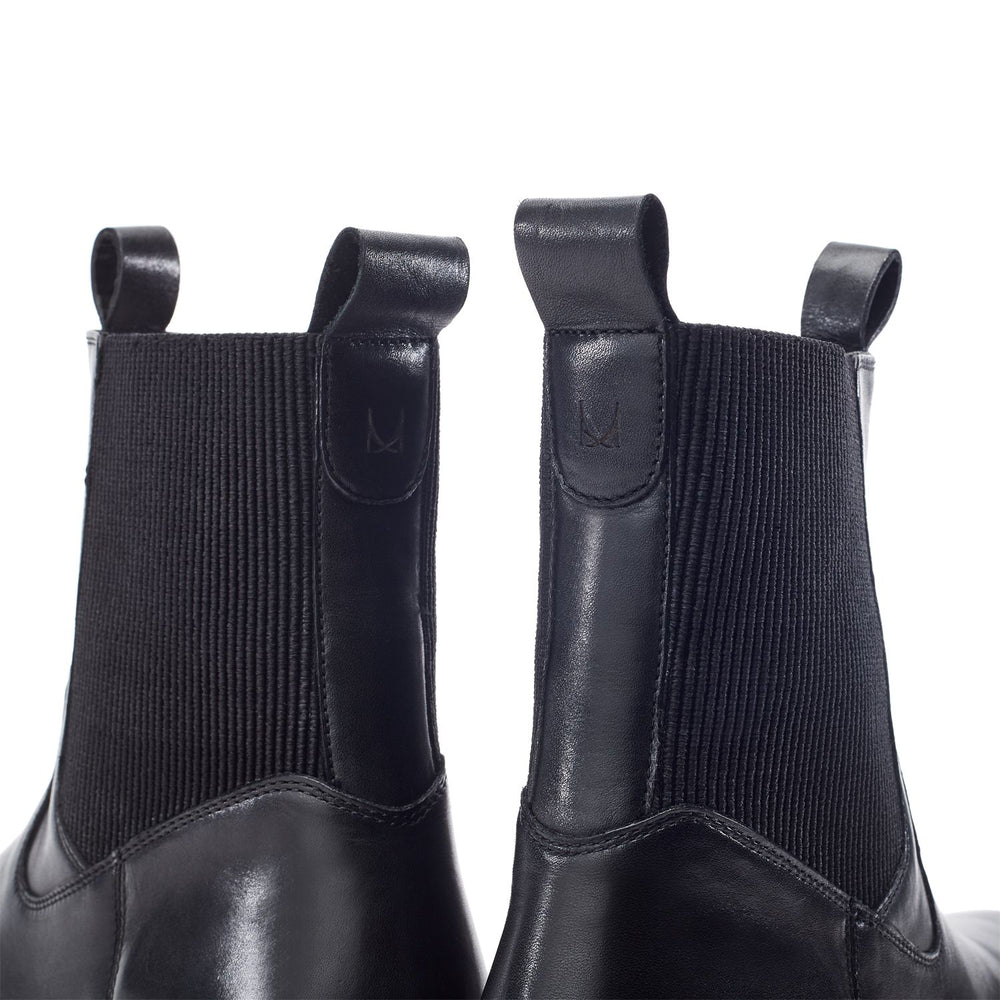 Olliia Black Leather Boots