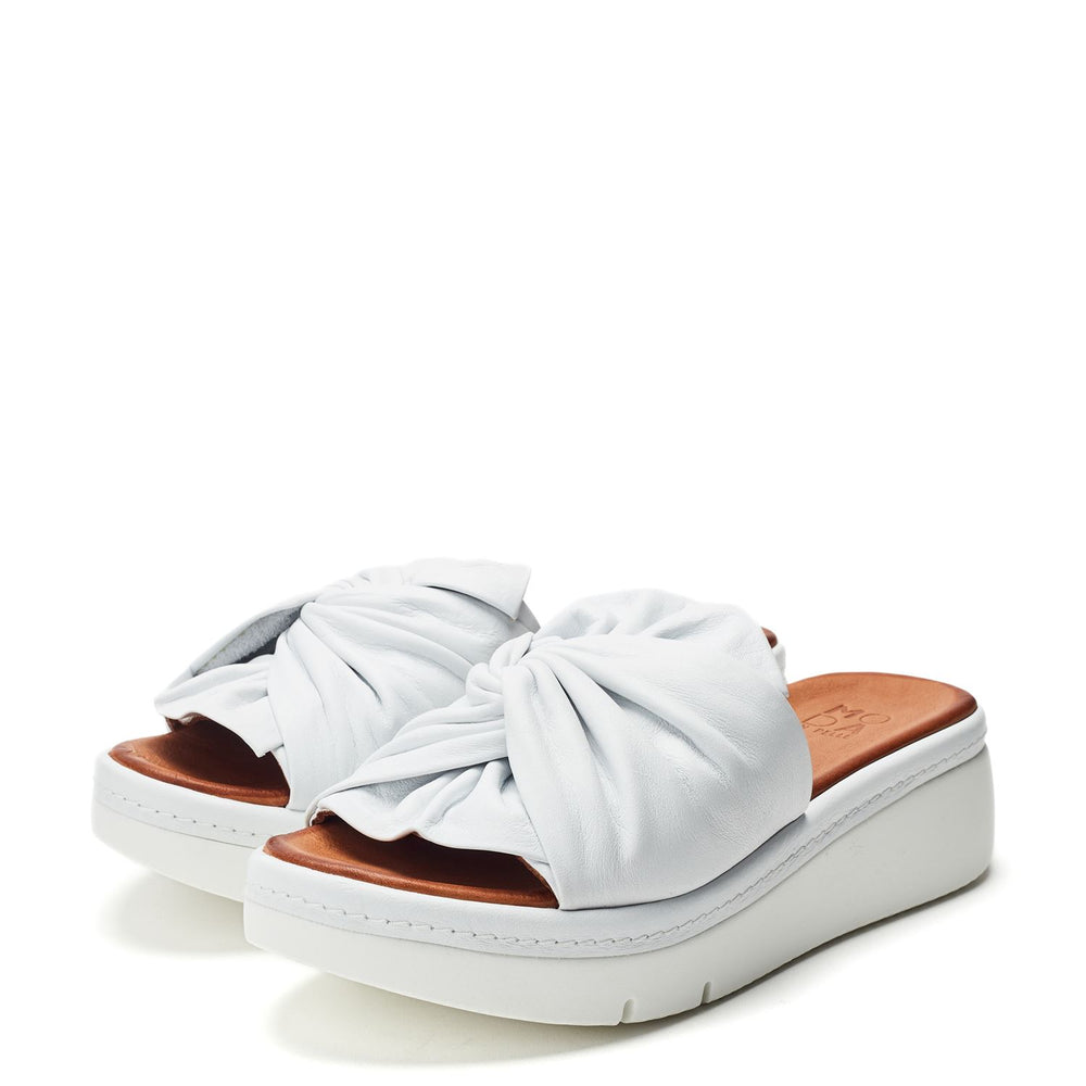 Ollin White Leather Sandals