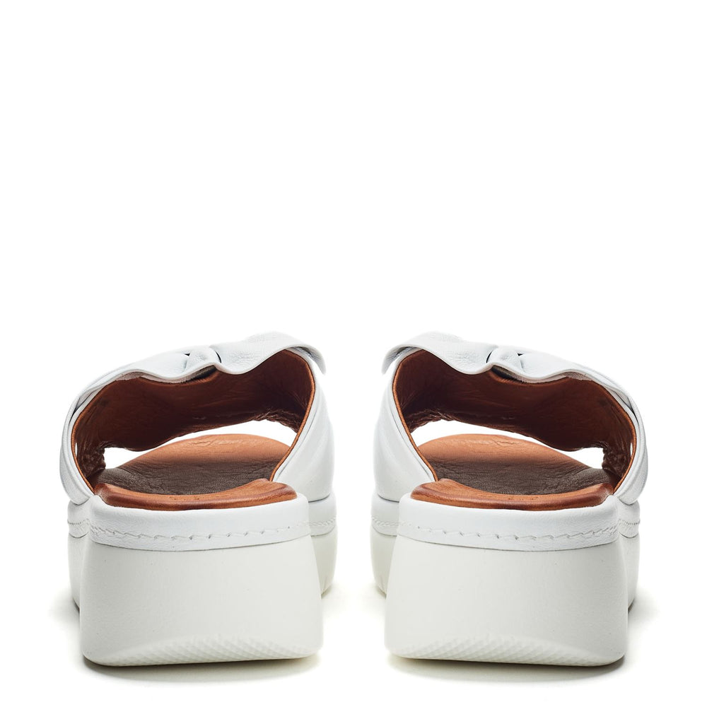 Ollin White Leather Sandals