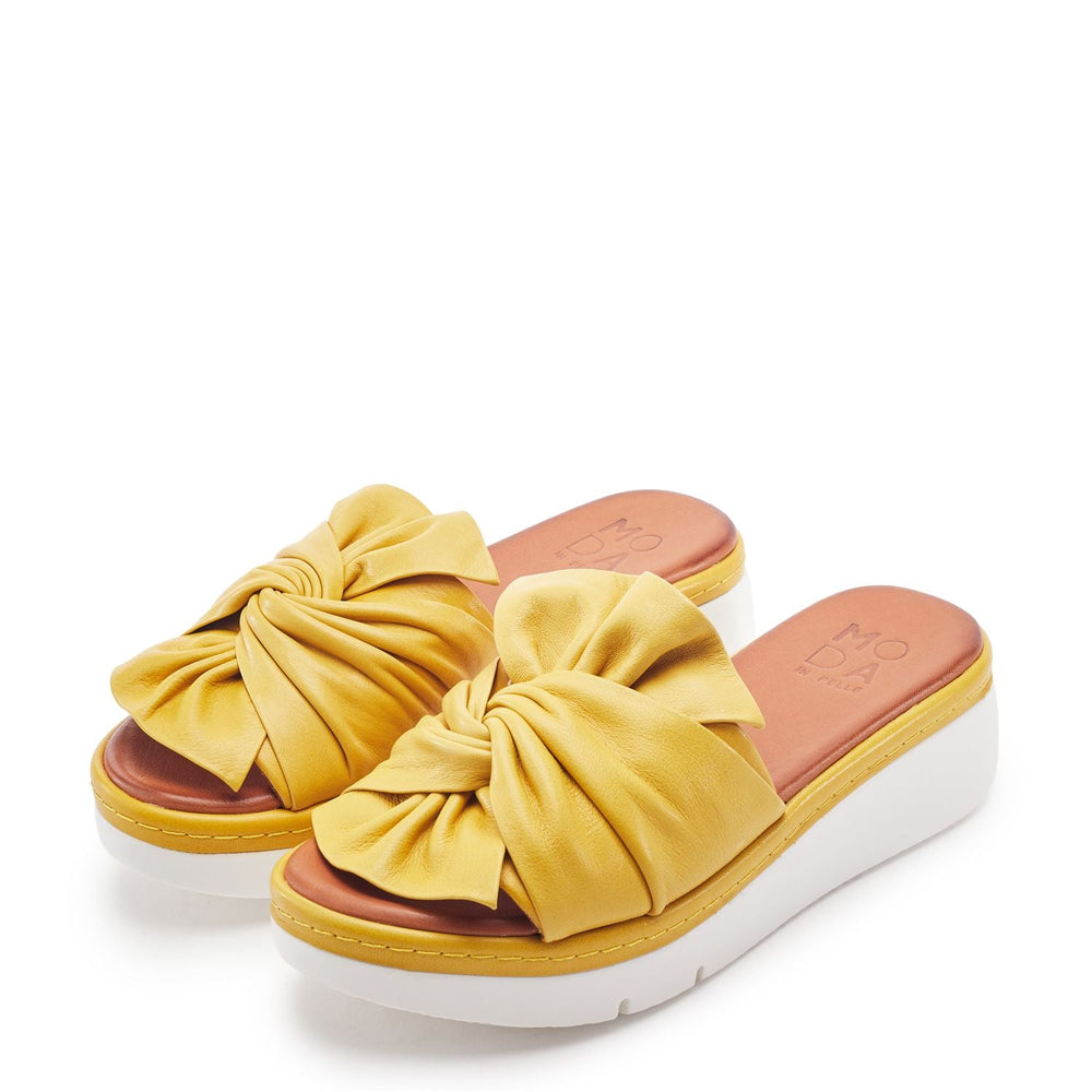Ollin Yellow Leather Sandals