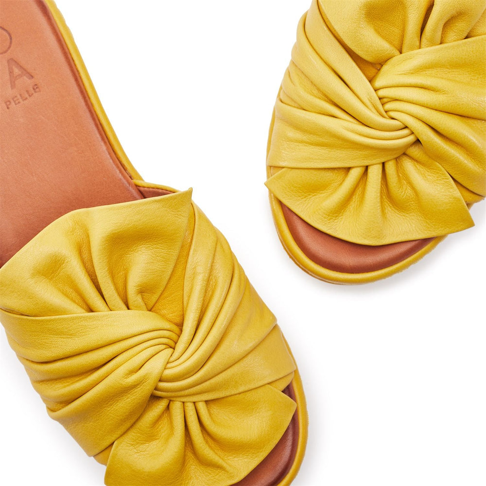 Ollin Yellow Leather Sandals