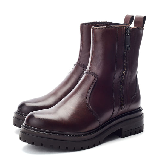 Olottie Dark Brown Leather Boots