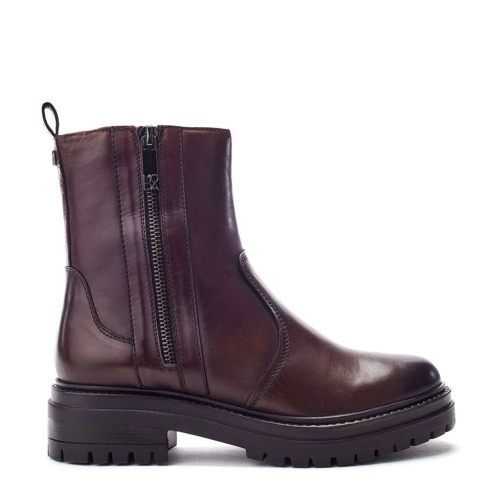 Olottie Dark Brown Leather Boots