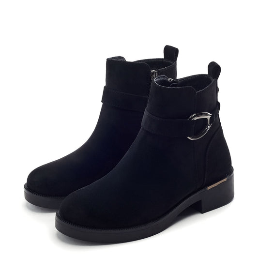 Olwena Black Alcantara Boots
