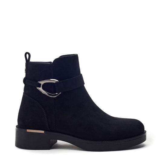 Olwena Black Alcantara Boots