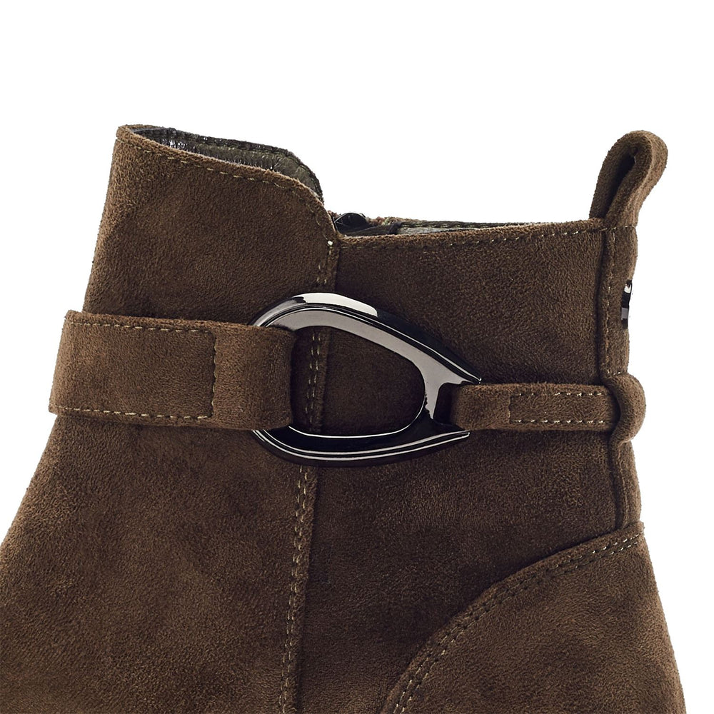 Olwena Khaki Alcantara Boots