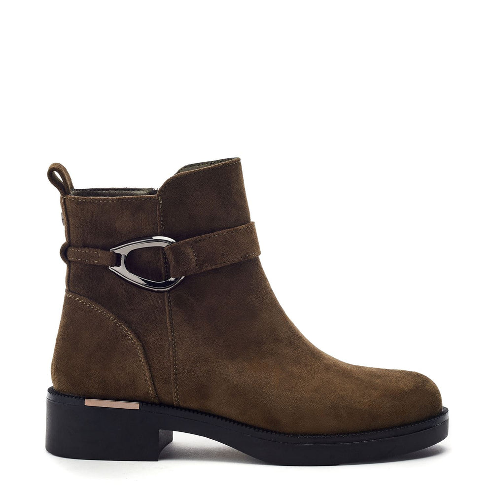 Olwena Khaki Alcantara Boots