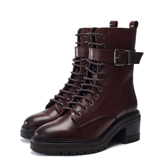 Omana Dark Brown Leather Boots
