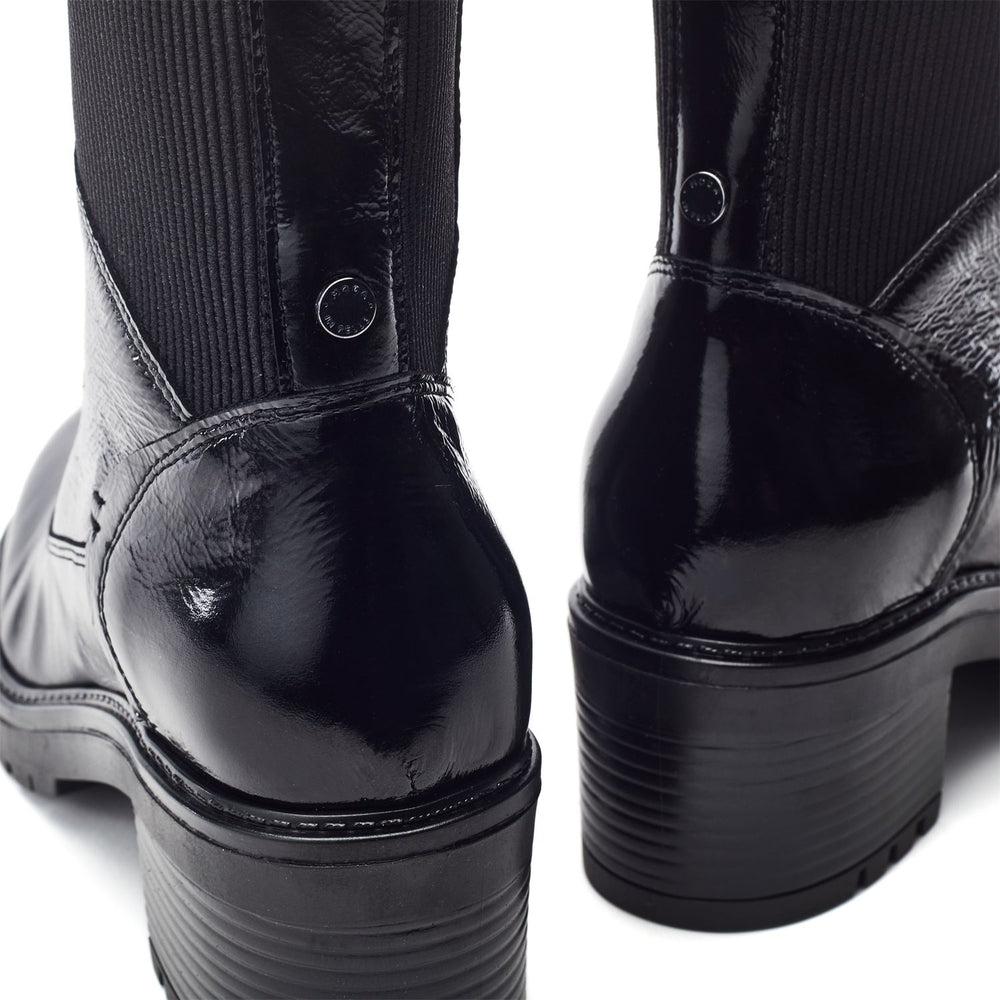 Omura Black Patent Leather Boots